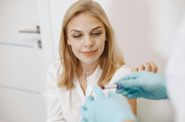 A patient receiving a private blood test at Secret Aesthetics, ensuring fast and accurate health insights